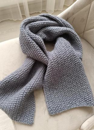 Шарф зима шарфик зимний шарфик теплый серый большой1 фото