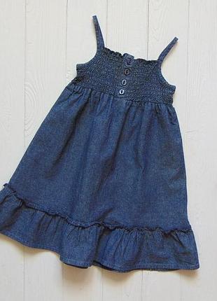 Размер 1.5 года, рост 86 см. лёгкое джинсовое платье для девочки