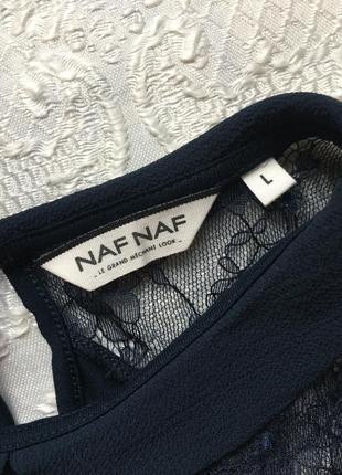 Изысканная трикотажная блузка с кружевом, naf naf, размер l5 фото