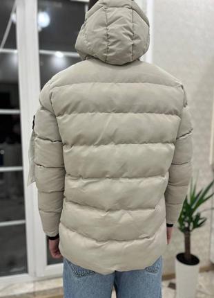 Зимова куртка stone island cream3 фото