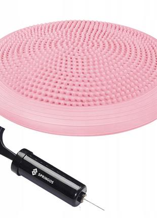 Балансировочная подушка (сенсомоторная) массажная springos pro fa0089 pink6 фото