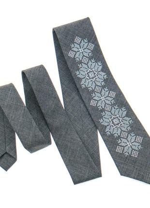 Вышитый галстук с платком и зажимом №8544 фото