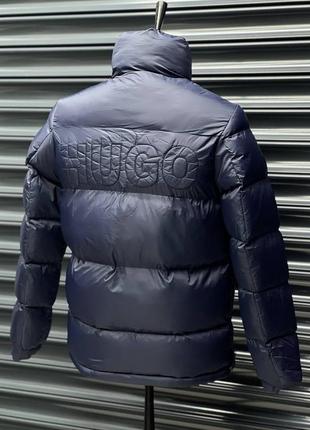 Зимняя мужская куртка пуховик зимова чоловіча куртка розова синя hugo