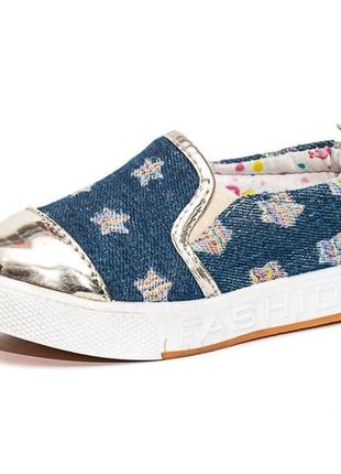 Слипоны мокасины детские демисезонные для девочки. кеды джинсовые летние