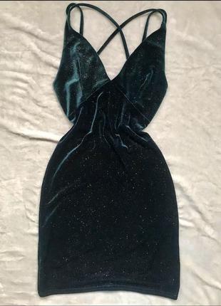 Сукня велюрова святкова міні1 фото