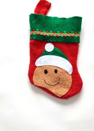 Новорічна шкарпетка декор пакування подарунків фотосесії2 фото
