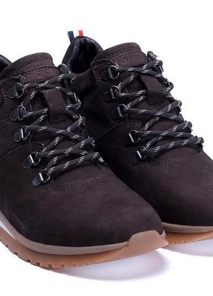 Мужские зимние кожаные ботинки zg chocolate crossfit5 фото