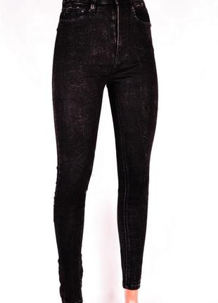 Джинсы женские американка черно-серая, джинсы  скинни зауженные высокая посадка4 фото