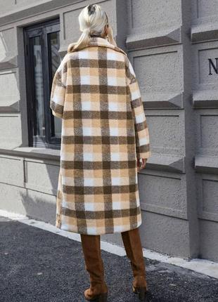 Shein пальто shein essnce з візерунком у шотландську клітку та низькими плечима розмір l (40-42).3 фото
