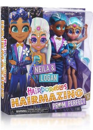 Набір ляльок нейла та логан. neila logan. hairdorables hairmazing