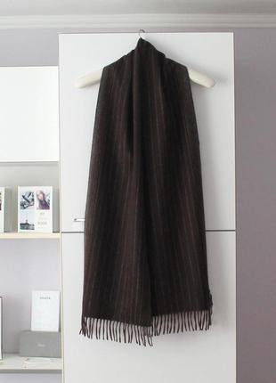 Шикарний шоколадний кашеміровий шарф в смужку від paul kehl