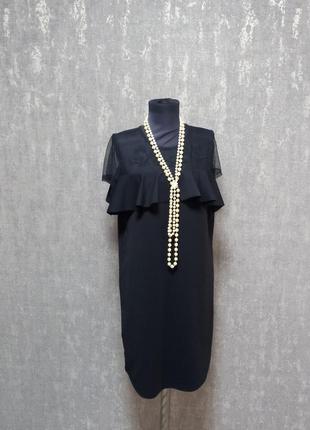 Сукня ,плаття міді  чорна  прямий крій ,ефектна ,святкова ,елегантна ,дуже гарна, нова.