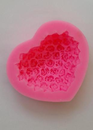 Силиконовая форма молд сердце  букет цветов для мастики марципана мыловарения изготовления свечей7 фото