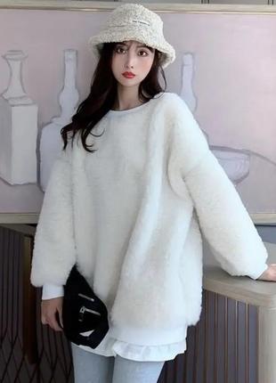Жіноча дівоча біла товстовка, светр, джемпер