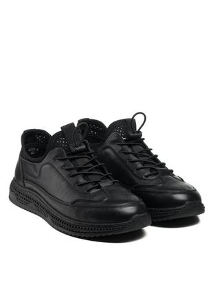 Туфли мужские черные кожаные  27101 фото