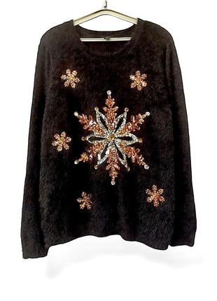 Шикарный тёплый свитер травка  новогодний принт3 фото