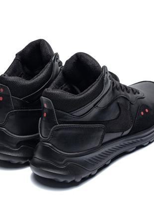 Чоловічі зимові шкіряні кросівки nike venture runner black6 фото