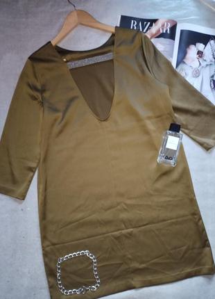 Женское атласное вечернее платье  h&m