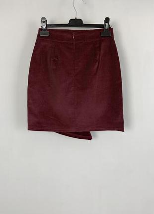 Качественная натуральная коттоновая фактурная асимметричная юбка высокая талия boohoo3 фото