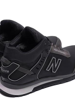 Мужские зимние кожаные кроссовки nb clasic black