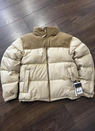 Зимний бежевый пуховик tnf 600 the north face 1996 nuptse jacket тнф