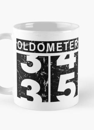 Чашка керамическая кружка с принтом oldometer 35 день рождения белая 330 мл