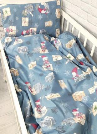 Новогоднее детское постельное белье в кровать4 фото