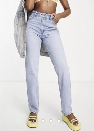 Голубые джинсы прямые bershka straight