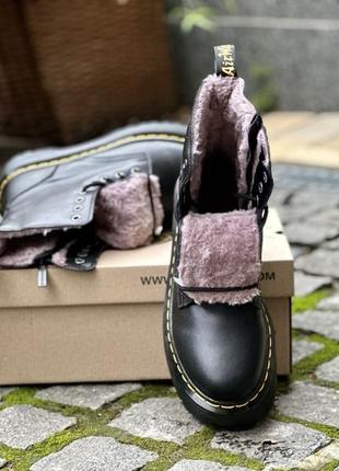 Женские зимние ботинки dr. martens jadon black fur 37-41 мех!2 фото