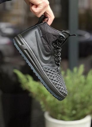 Мужские зимние кроссовки nike lunar force 1 duckboot 17 black fur 40-46 мэх!2 фото