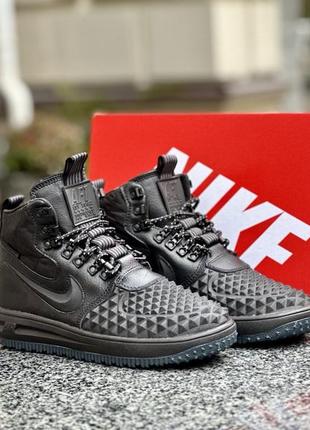 Мужские зимние кроссовки nike lunar force 1 duckboot 17 black fur 40-46 мэх!10 фото