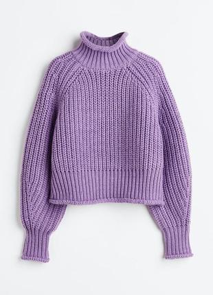 Вязаный теплый свитер с высоким воротом h&m - xs, s, m6 фото