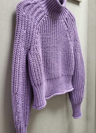 Вязаный теплый свитер с высоким воротом h&m - xs, s, m10 фото