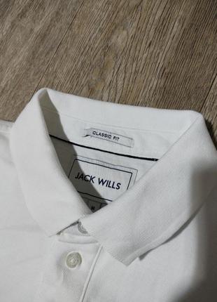 Мужская футболка / поло / jack wills / белая коттоновая футболка / мужская одежда / чоловічий одяг /2 фото