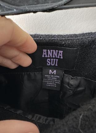 Тепла чорна спідниця з натуральним хутром anna sui m оригінал3 фото