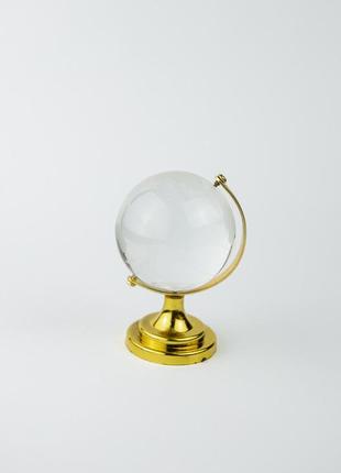 Кришталевий глобус на підставці із пластику 8.5*4.5 см   sj045 gold