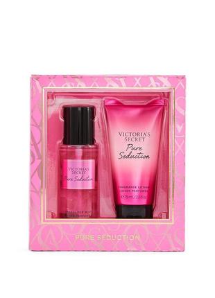 Подарочный набор косметики victoria's secret pure seduction парфюмированный спрей и лосьон для тела2 фото