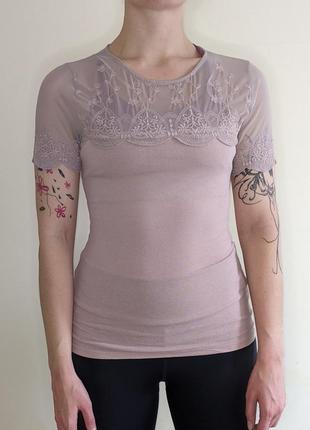 Футболка з мереживом dollcore babydoll