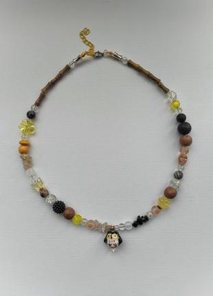 Ожерелье "сова" 48см с подвеской в виде совы