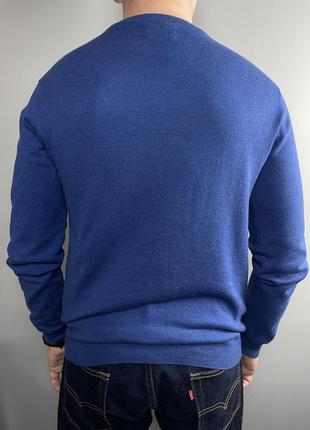 Оригинальный свитер gant cotton wool crew neck sweater-steel blue9 фото