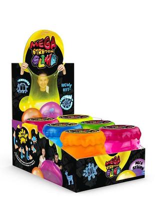 Слайм лизун mega stretch slime 6xl, рус., в банке 11*9см