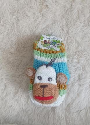 Детские вязаные носки "обезьянки" размер 15-172 фото