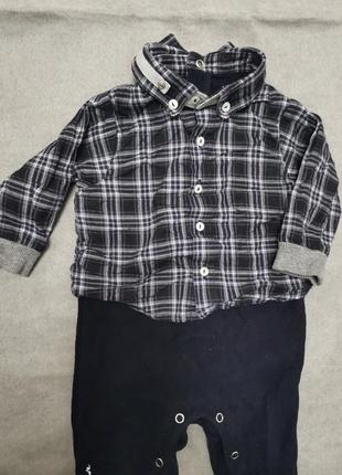 Нарядный теплый человечек с имитацией рубашки