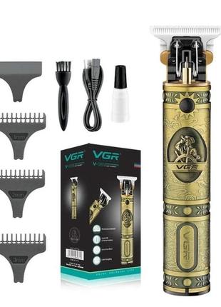 (vgr v-085 voyager професійна машинка для стрижки волосся і бороди з 3 насадками bl)