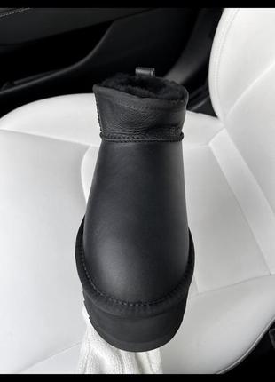 Ugg ultra mini platform black leather3 фото