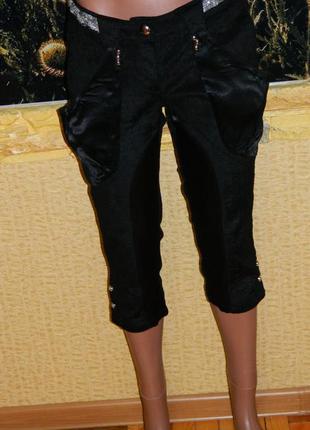 Жіночі брюки капрі чорні вельвет р. 44-46 "egge"