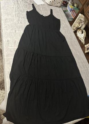 Платье от ecco, размер ххл размер английский 22 длинная, летняя, на талии резинка низ свободный ткань вискоза