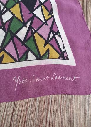 Красивый, яркий винтажный шелковый платок, платок yves saint laurent, оригинал. 100% шовк3 фото