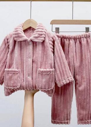 Плюшеві теплі піжамки для дівчинки.3 фото