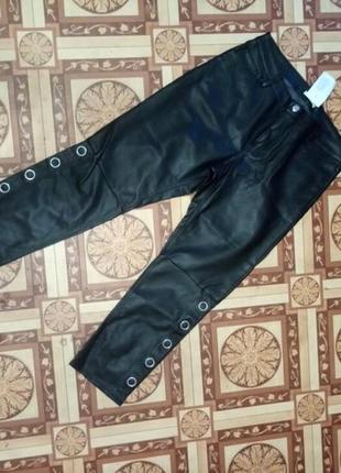 Женские штаны с экокожи черного цвета евроразмер 441 фото